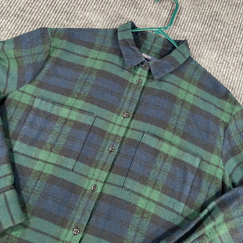 Madewell Shirt Womens Large Blackwatch Plaid Long Sleeve Button Up Cotton